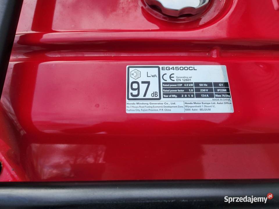 Agregat prądotwórczy Honda EG 4500 CL Słupsk
