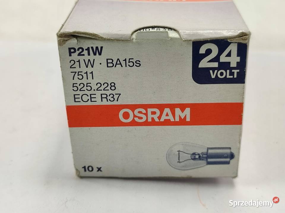 ŻARÓWKA KOMPLET 10 OSRAM 24V P21W 21W BA15S 7511