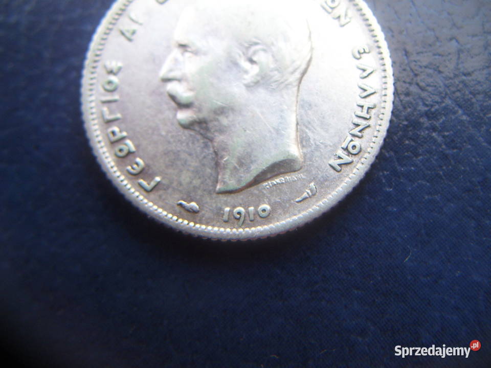 Stare monety 1 drachma 1910 Grecja srebro podkarpackie Lesko