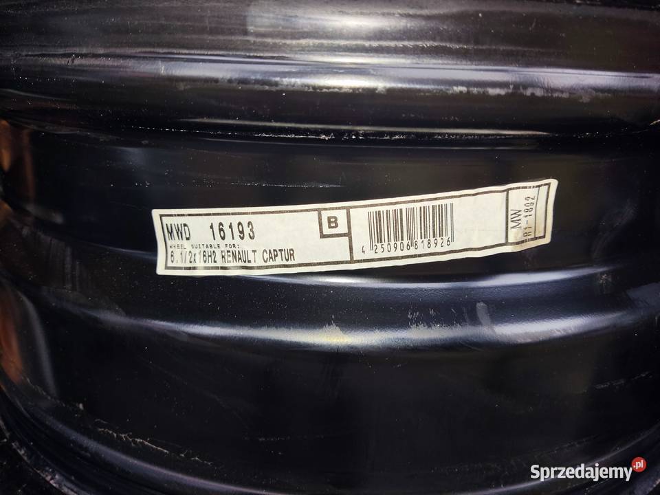 Nowe felgi stalowe do Renault Captur Średnica 16" Kęszyca Leśna sprzedam