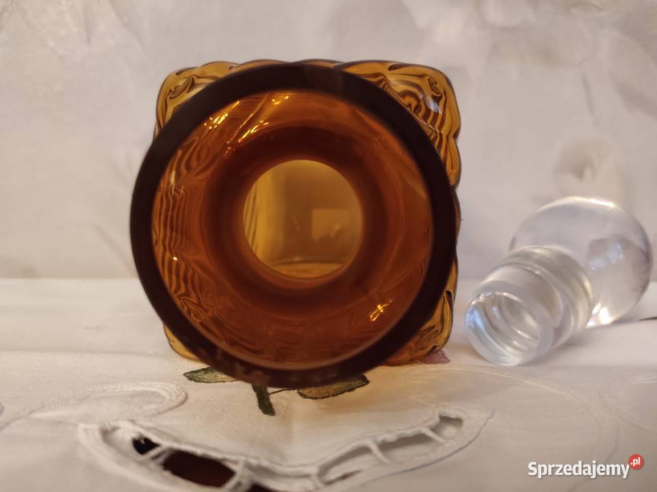 Karafka kryształowa grube miodowe szkło NOWA Białystok