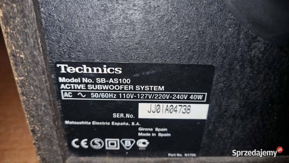 Subwoofer Technics SBAS100 100Watt 2way aktywny Warta