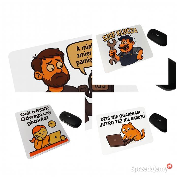 Podkładki pod mysz z nadrukiem śmieszne biurowe Dębna