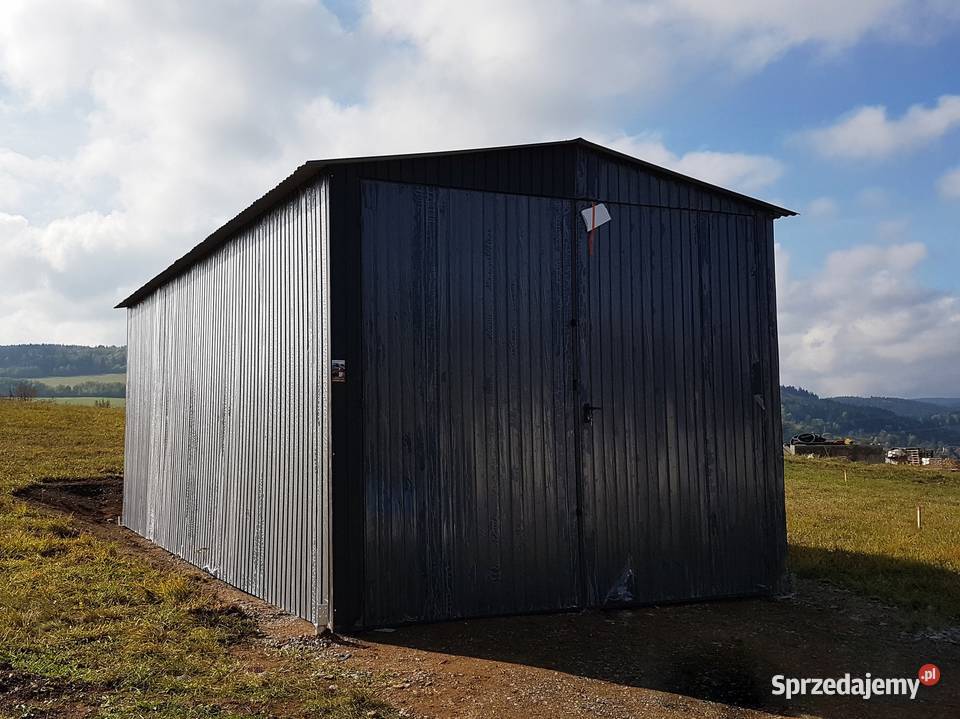 Blaszana montowana hala 48 m ciemny grafit Kraków