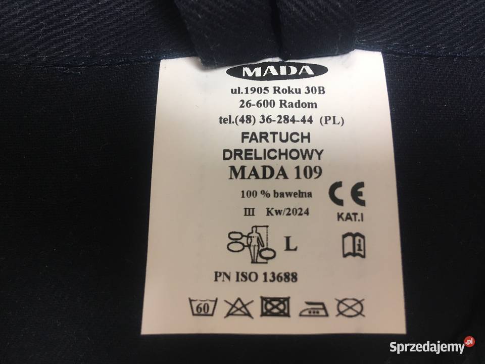 Fartuch roboczy czarny Nowy Bawełna L laborki Pozostałe zachodniopomorskie Kołobrzeg sprzedam