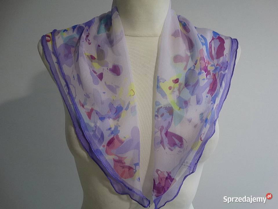 Apaszka Jedwabna Chustka Liliowy Kolor Pastelowy Dla kobiet Łomża