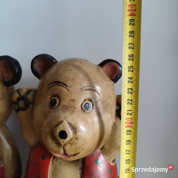 Dwie stare drewniane figurki Para misiów Antyki małopolskie Wola Łużańska