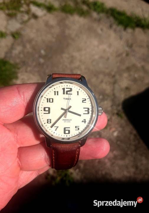 Zegarek Timex Męski 43mm Indiglo 50M Pasek Ecru