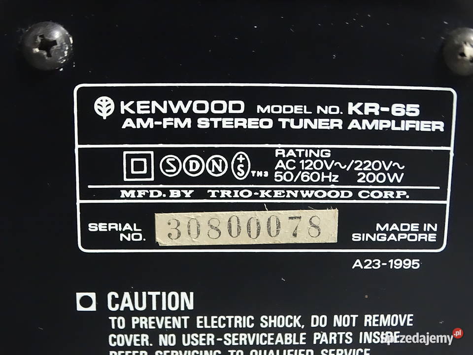 Klasyczny Amplituner Stereo Kenwood KR65 W 100 Biłgoraj