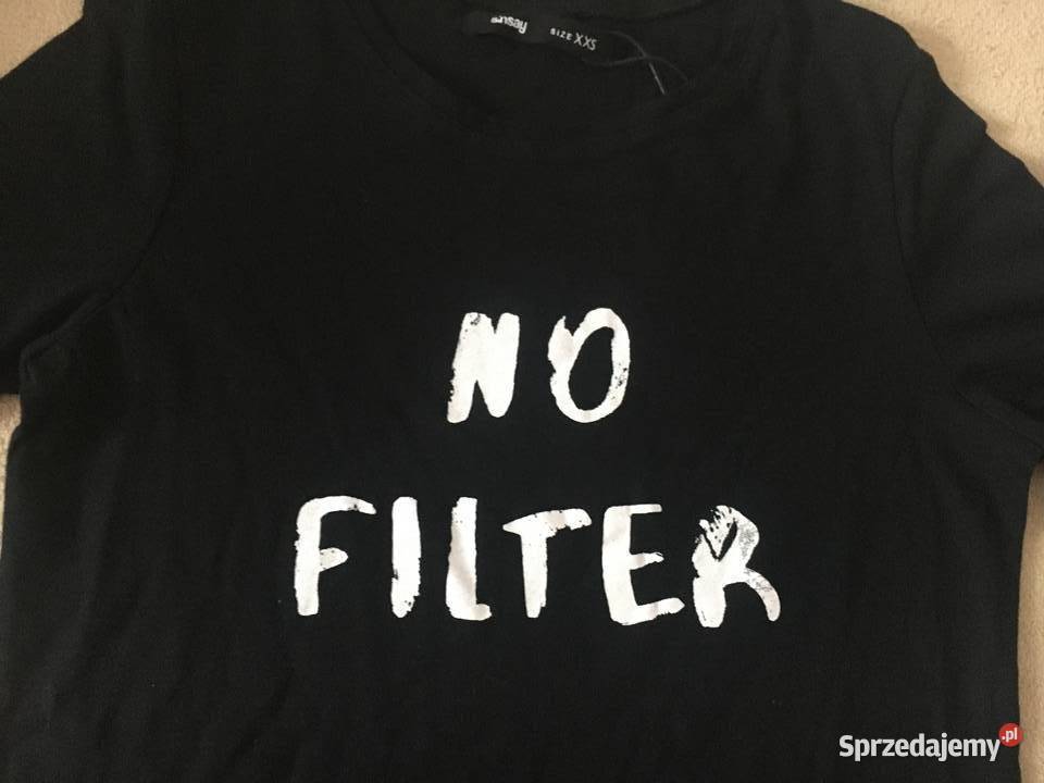 czarna koszulka xxs 32 biały napis no filter kujawsko-pomorskie Toruń