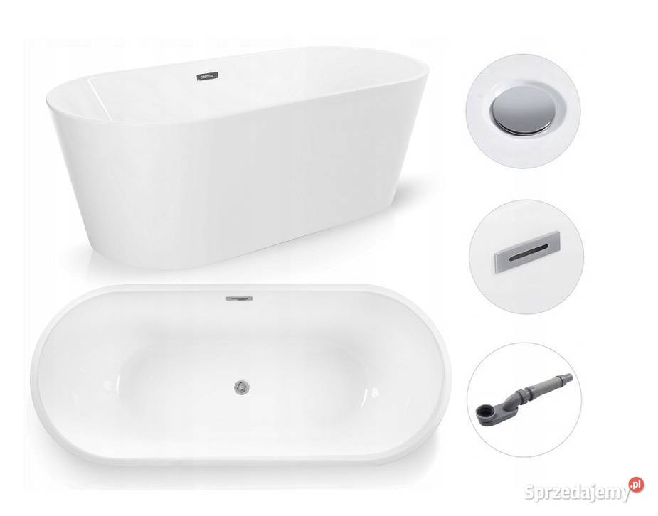 WANNA WOLNOSTOJĄCA 170x80 akrylowa SYFON CHROM Łazienka Choroszcz