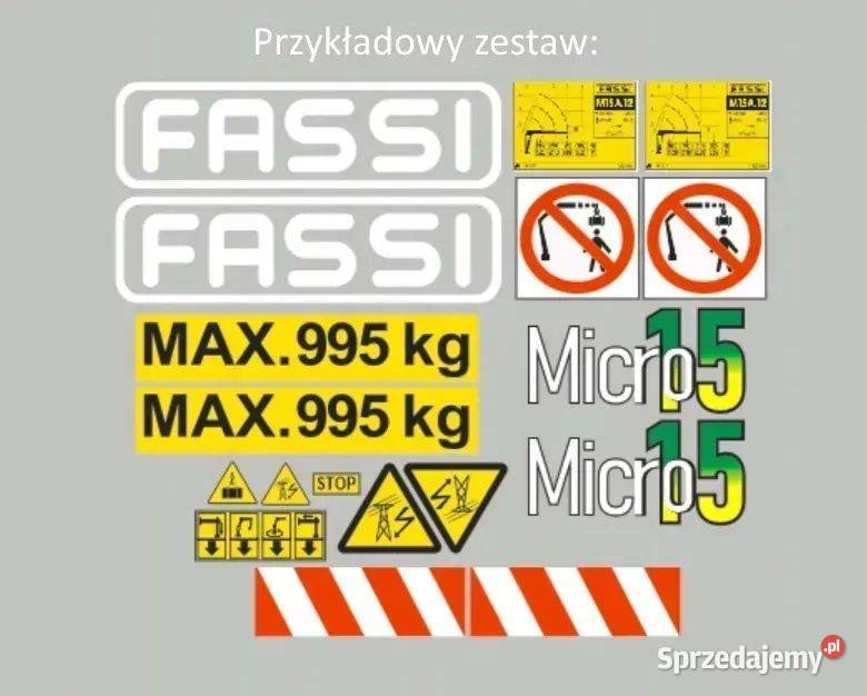 Naklejka oklejenia FASSI SERIA MICRO 10 15 20 25 Janików