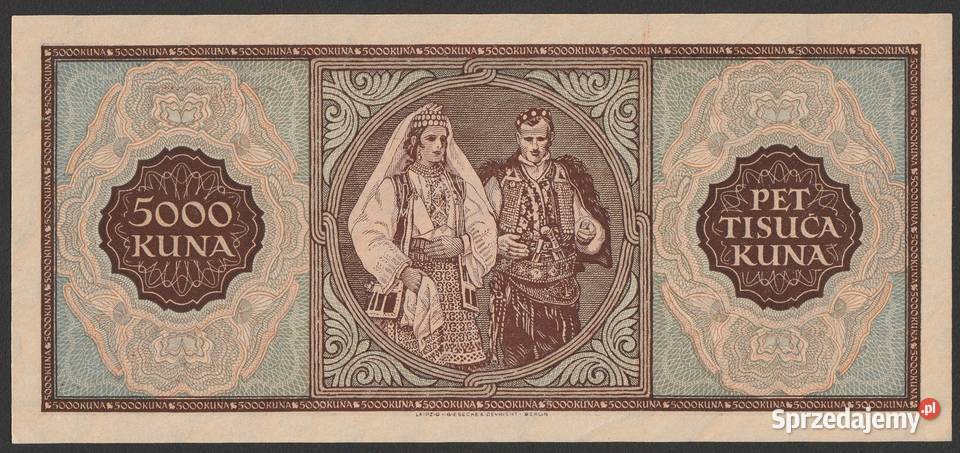 CHORWACJA 5000 KUNA 1943 V STAN BANKOWY UNC sprzedam