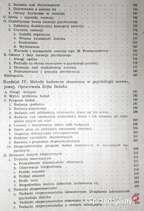 Psychologia rozwojowa dzieci i młodzieży Maria Rok wydania 1980 Chełm