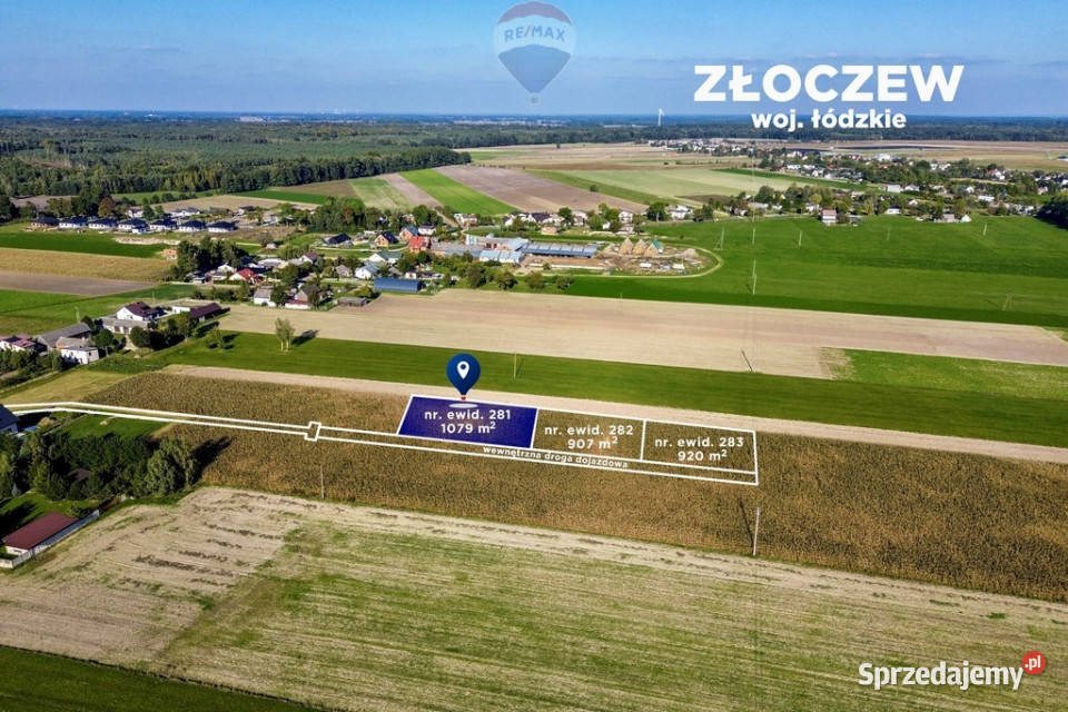 Działka z warunkami zabudowy 1079 m Złoczew