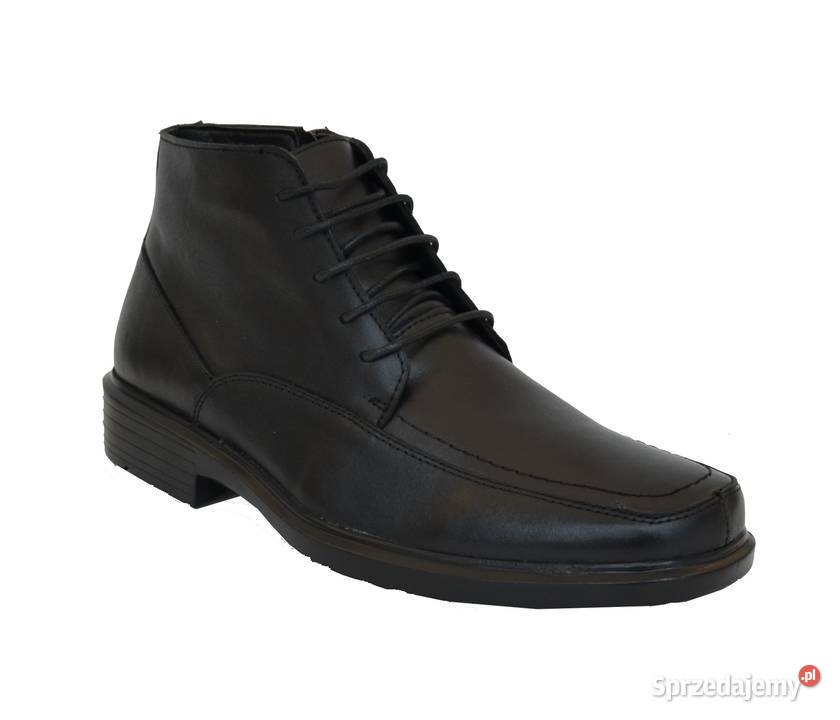 Męskie skórzane czarne trzewiki rozmiar 44 7782 Żyrardów