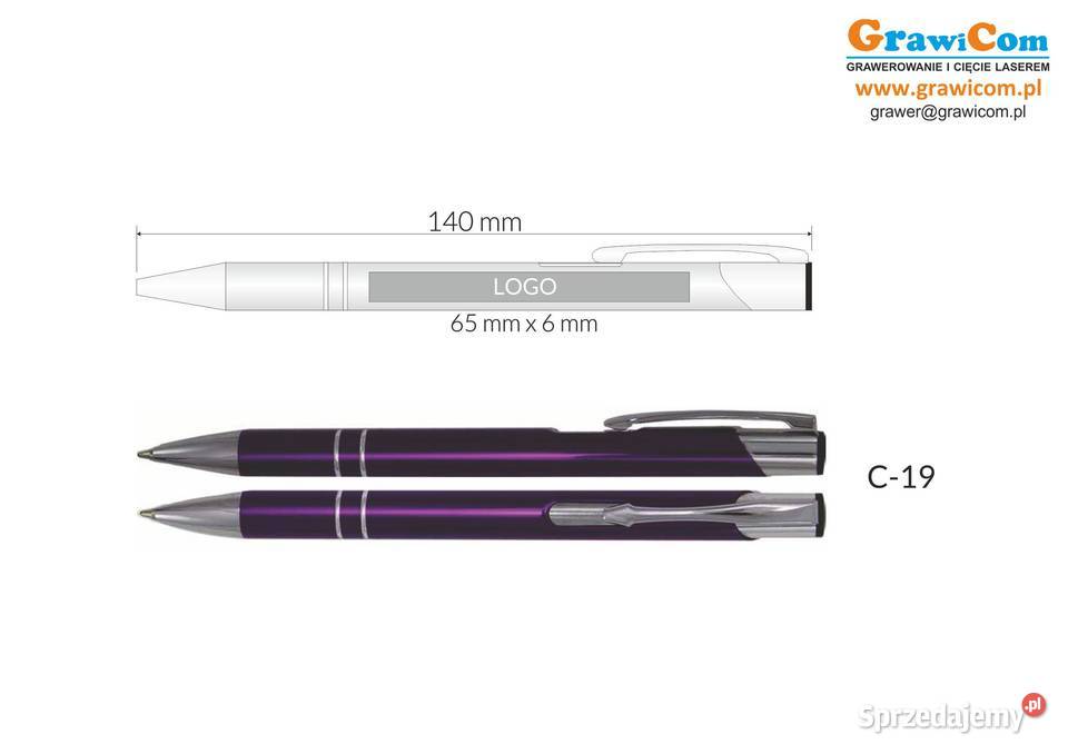 długopisy metalowe cosmo z grawerem 100 Leżajsk
