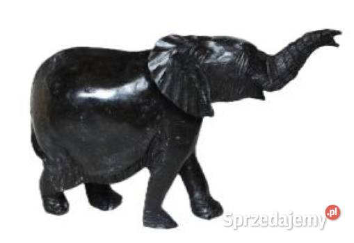 Słoń Rzeźba afrykańska z kamienia czarny Lębork