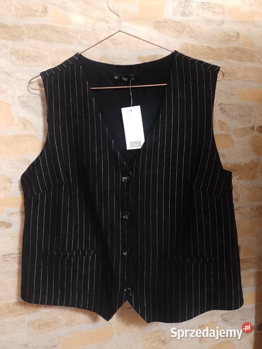 42XL Ekskluzywna czarna kamizelka garniturowa w Rozmiar 42(XL) Marynarki i żakiety Kraków