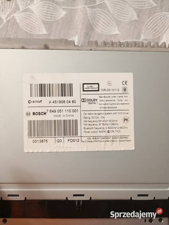Radio bluetooth Smart fortwo 451 Gdańsk sprzedam