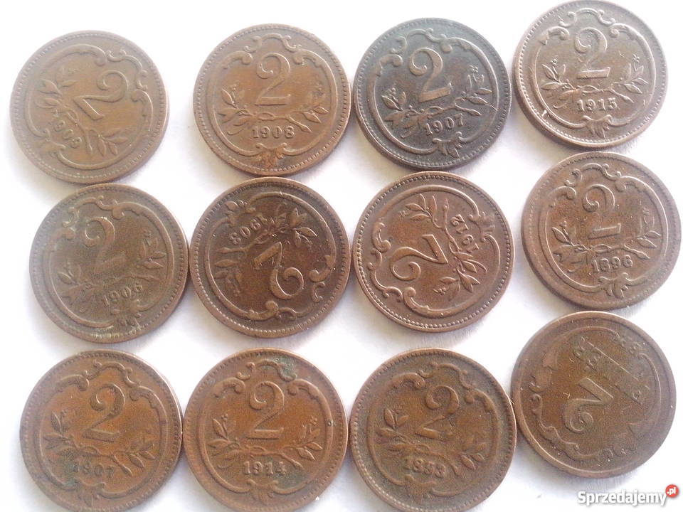 Monety 1 2 10 20 heller Filler Austria Austro Gorlice