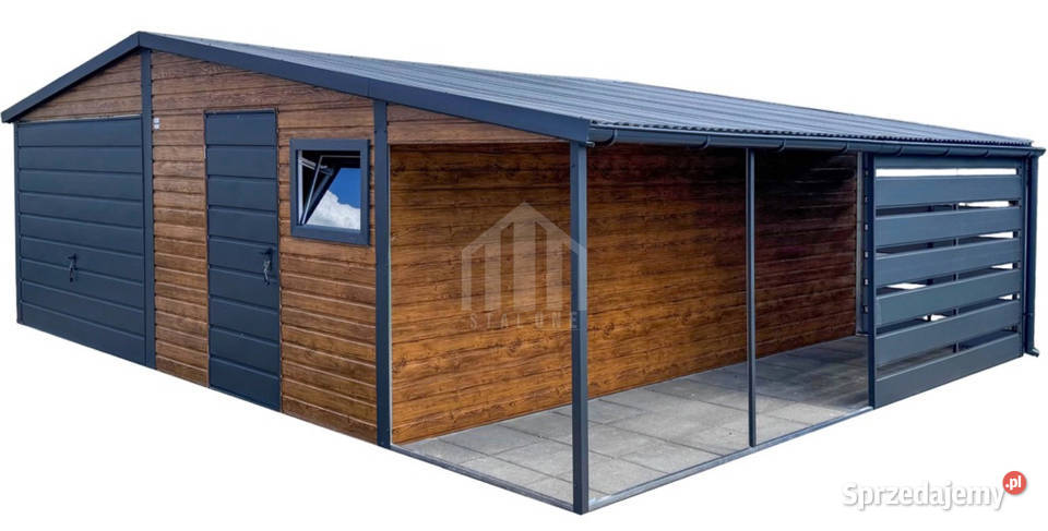 Garaż blaszany 65x6m wiata 25m brama drzwi okno Tarnów