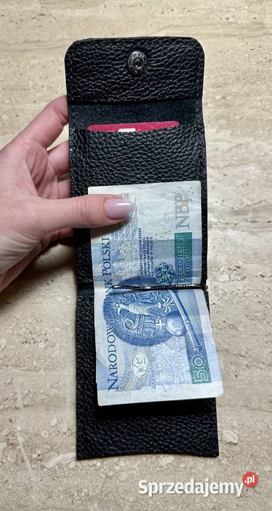 Portfel ręcznie szyty z dodatkową kieszonką na Maciejowice