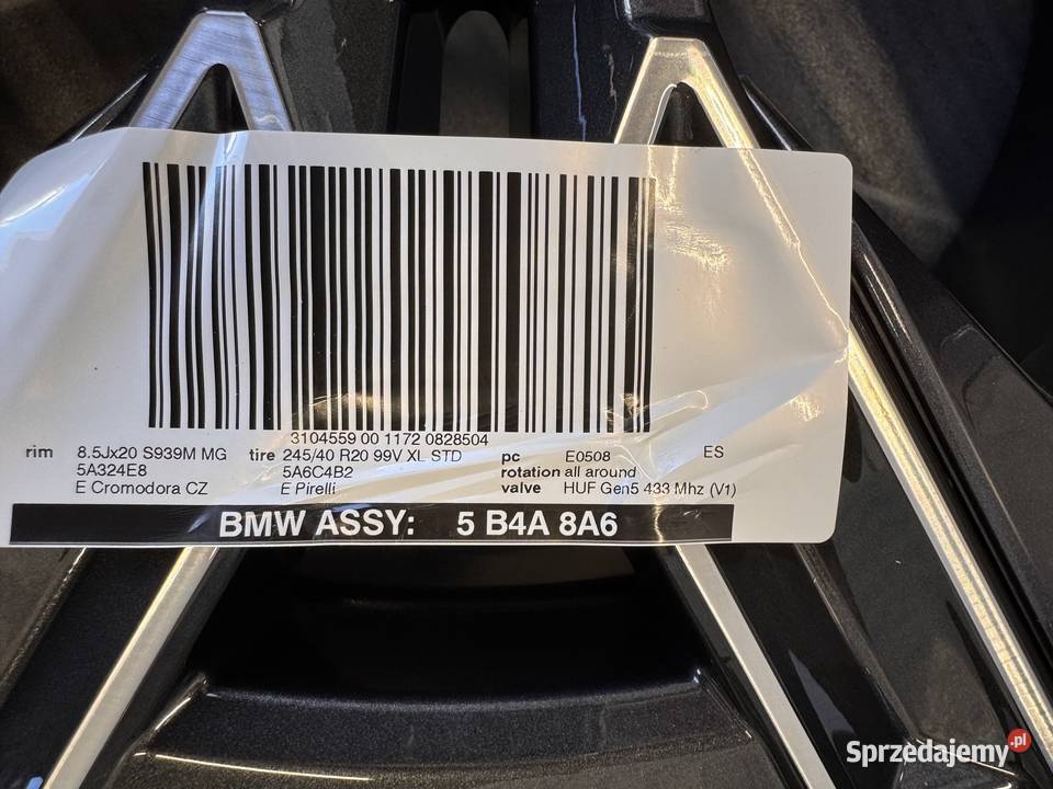 NOWE Oryginalne koła zimowe 20 BMW 939M 5 i5 G60 Olsztyn