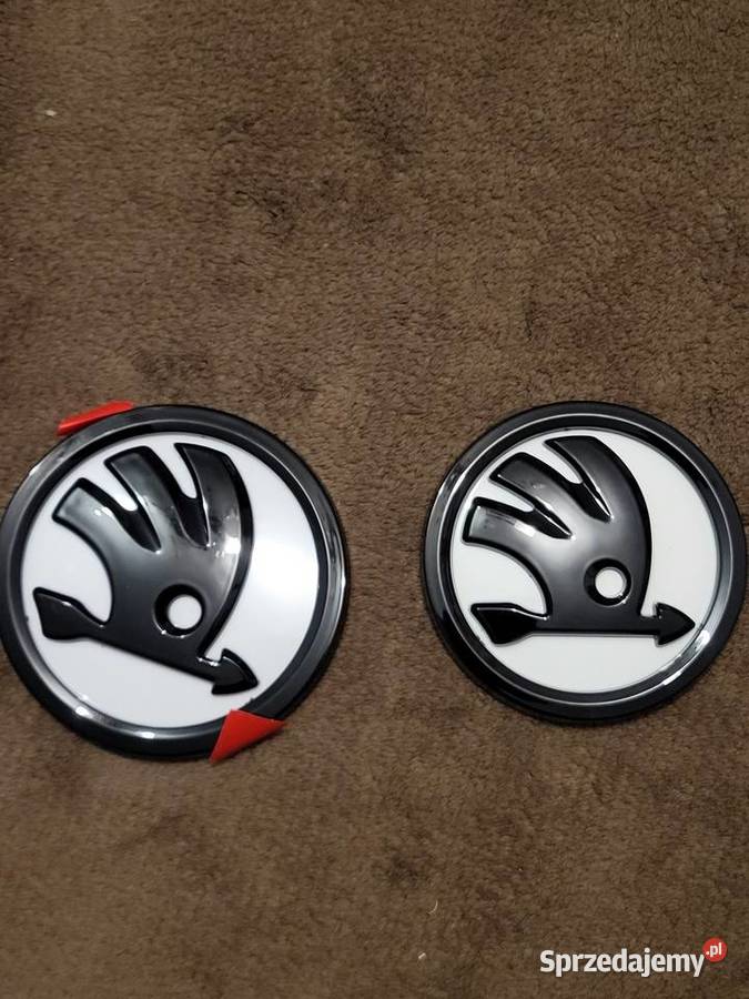 Skoda Logo Białe zestaw przód tył Gliwice