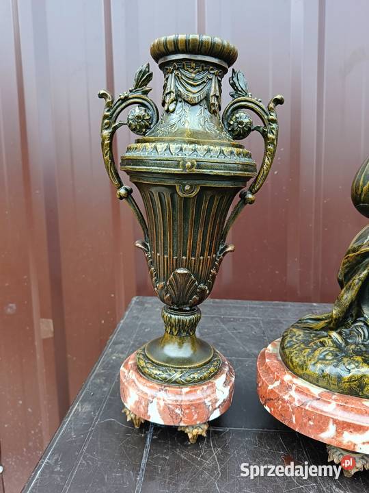 Piękny zegar kominkowy z wazonami Francja XIX podkarpackie Jasło