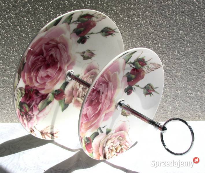Piękna etażerka RÓŻE IHR porcelana kostna Koszalin sprzedam