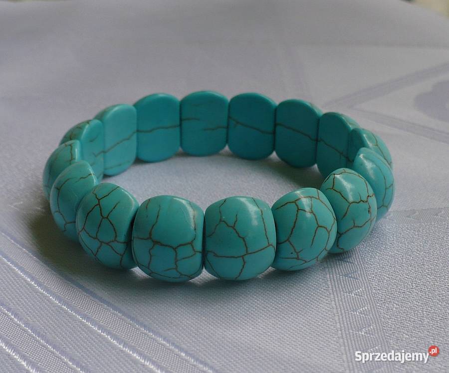 bransoletka z howlitu w kolorze turkusowym Zegarki i Biżuteria podlaskie Suwałki