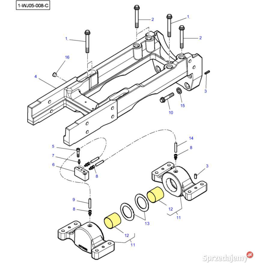 Tuleja przedniej osi Massey Ferguson Valtra