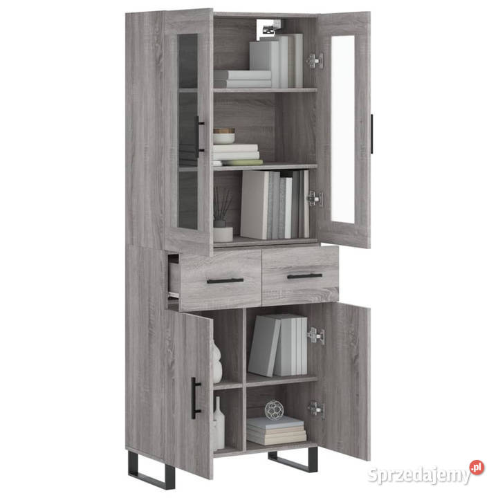 Witrynka szary dąb sonoma 695x34x180 materiał