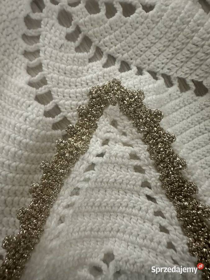 Serweta szydełko gwiazdka ze złotym brzegiem łódzkie Łódź sprzedam