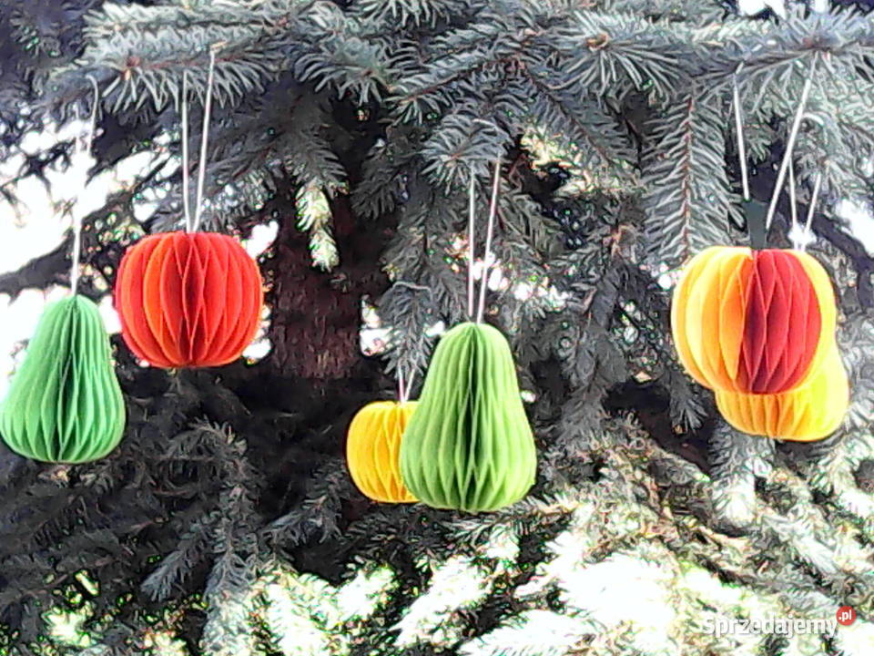 Niepowtarzalne ozdoby choinkowe z papieru owoce lubelskie Bukowina