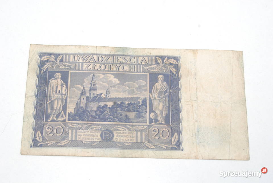 Stary banknot 20 złotych 1936 antyk unikat Cieszyn