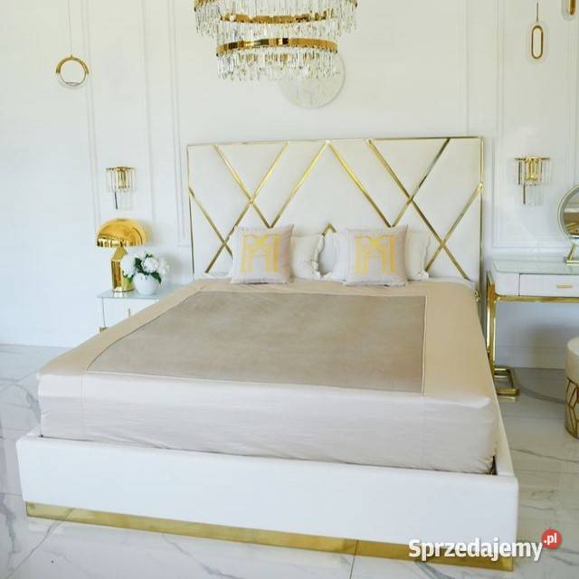 ŁÓŻKO IMPERIAL Glamour 180x200 Białe Welwet 150cm sprzedam