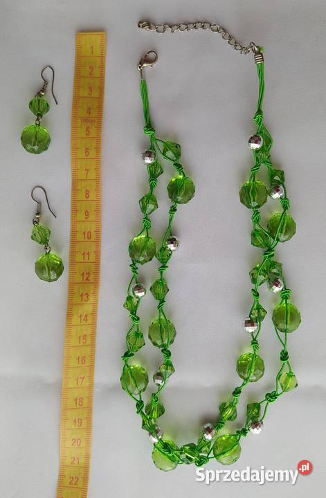 Naszyjnik kolczyki ZIELONY Hajnówka