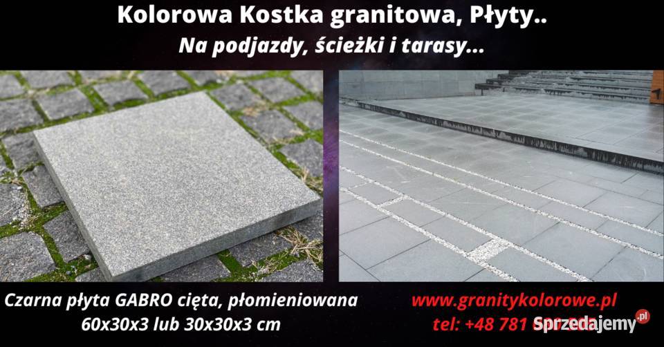 Płyta Granitowa Chodnikowa CZARNA GABRO Łódź sprzedam