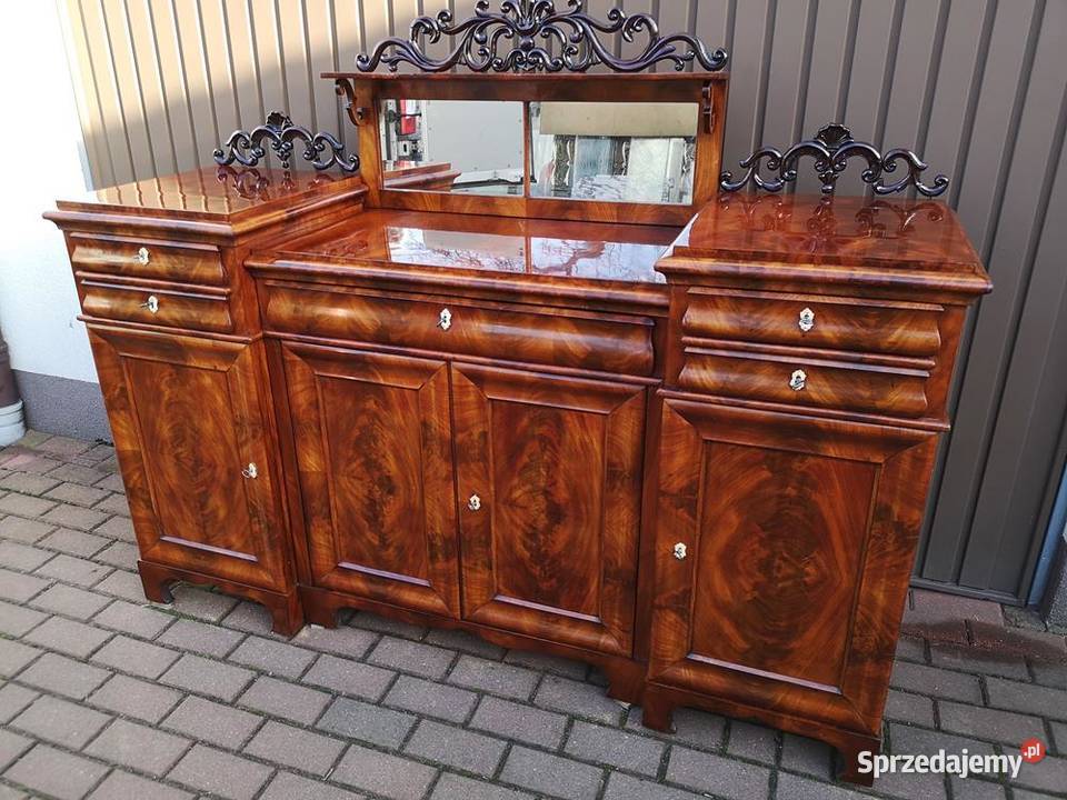 Kredens Komoda Biedermeier Ludwik Filip Politura Swarzędz