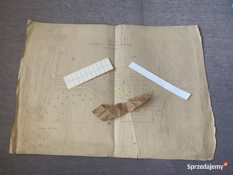 Łowicz 1936 Projekt urządzenia ulicy Dworcowej w sprzedam