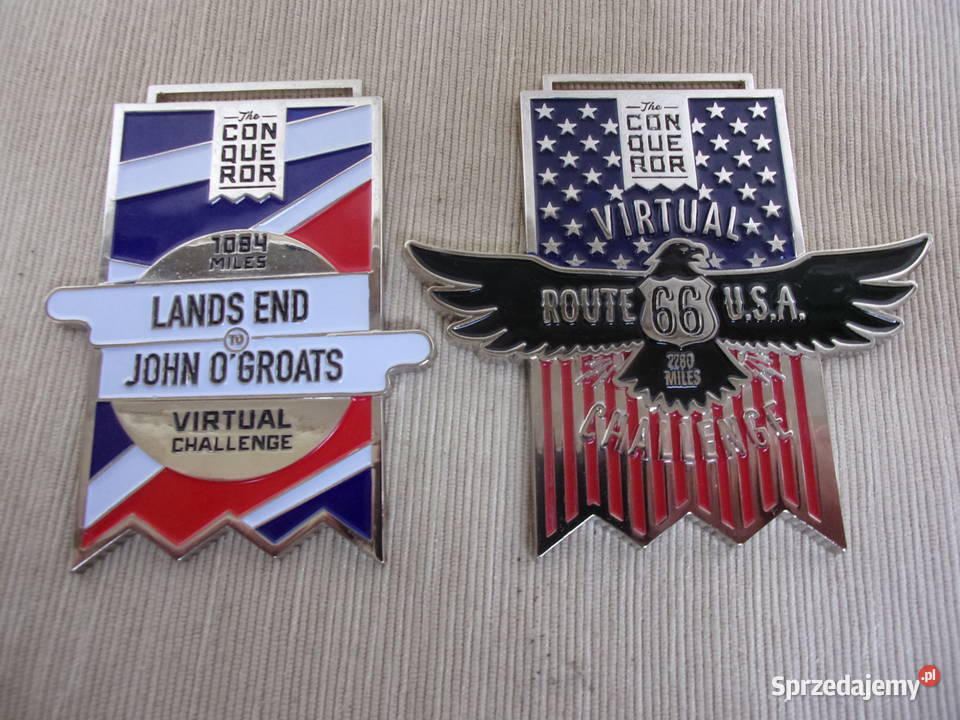 2 x Angielskie Medale wirtualnego wyzwania ROUTE Warszawa