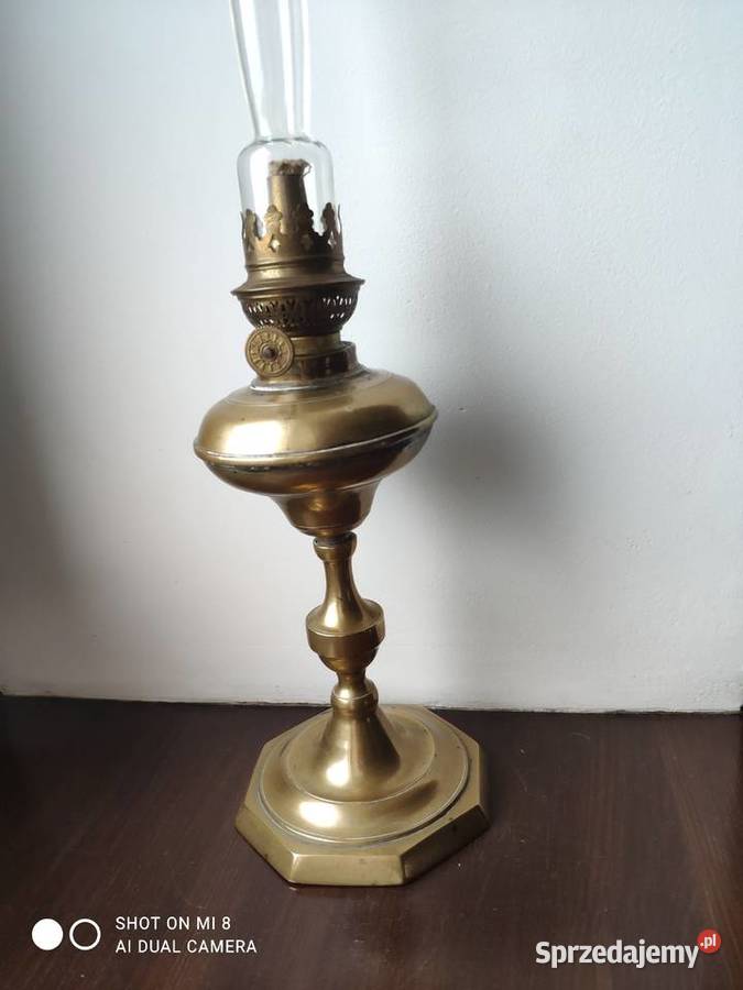 stara mosiężna lampa naftowa miniaturka Kraków
