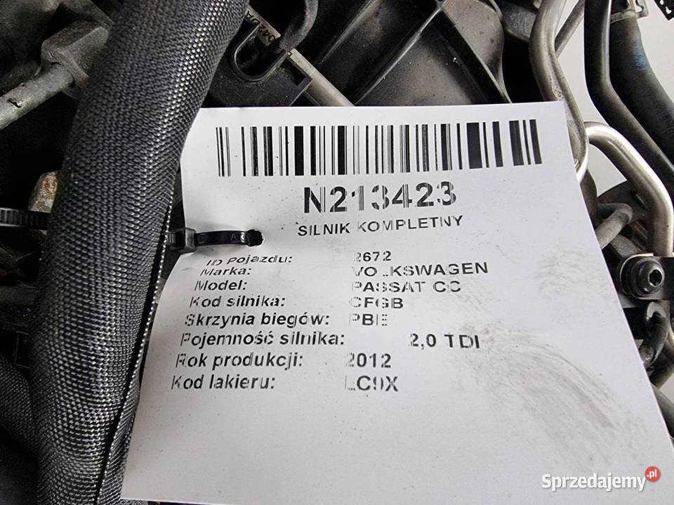 SILNIK KOMPLETNY VOLKSWAGEN PASSAT CC CFGB Lipno