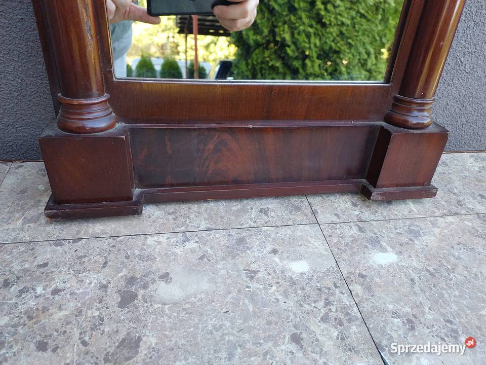 Stare lustro biedermeier małe mahoń E043 Tczew