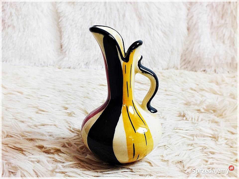 Stary kolorowy wazonik ceramiczny Sygnowany z Żary sprzedam