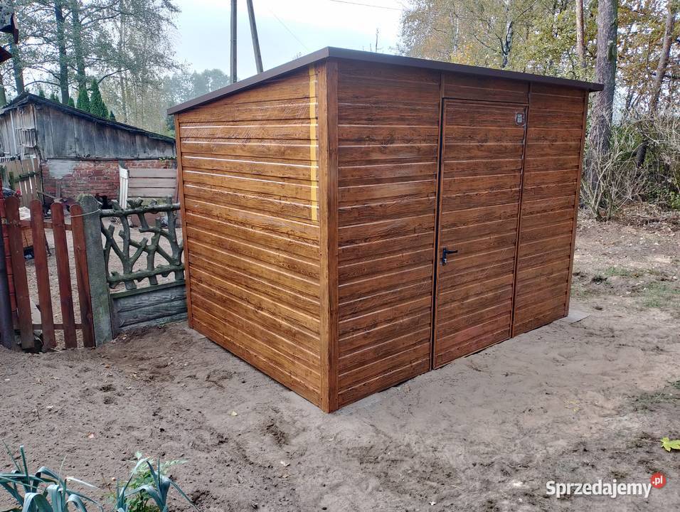 Grafitowy Garaż Blaszany Schowek Ogrodowy Wiata Człuchów