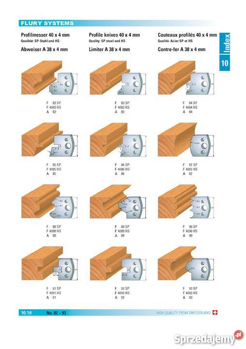 Noże profilowe 40x4mm do głowicy uniwersalnej Warszawa