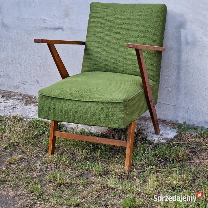 Fotel na sprężynach prl vintage 1cm Bydgoszcz sprzedam